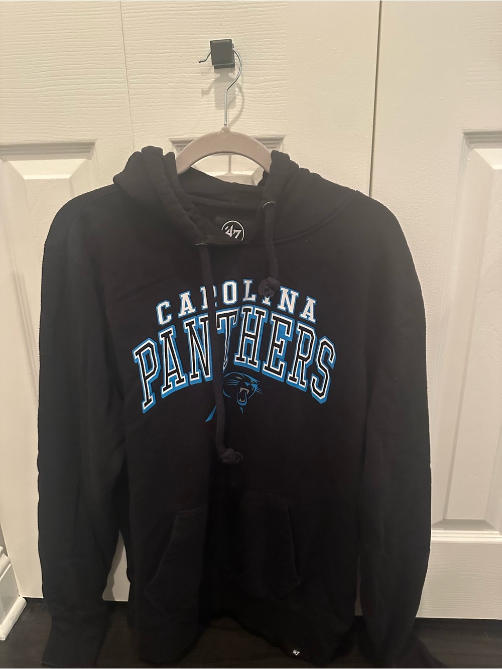 '47 Brand Black Carolina Panthers Crewneck Sweatshirt